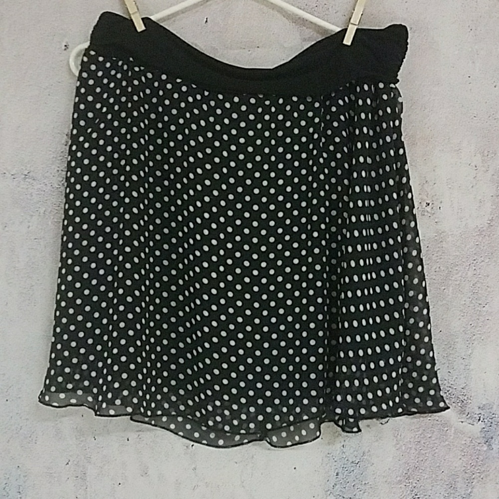 Black and white polka dot skirt